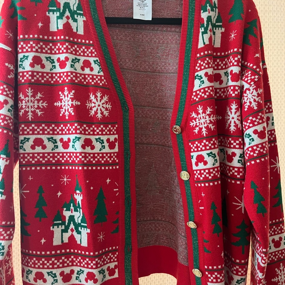 Disney Red and Green Women's Sweater